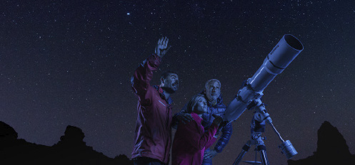 Stargazing with a guide on Mount Teide