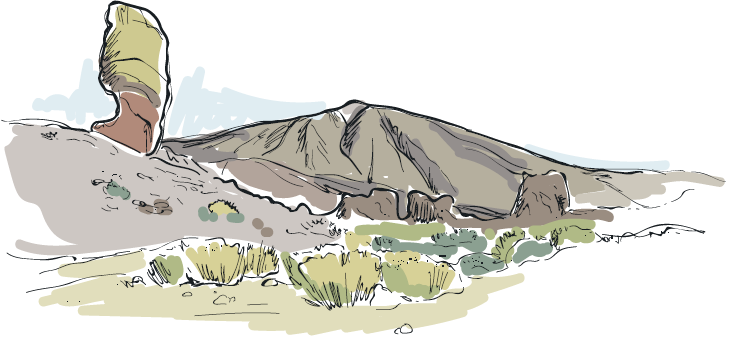 Ilustración vista del Parque Nacional del Teide