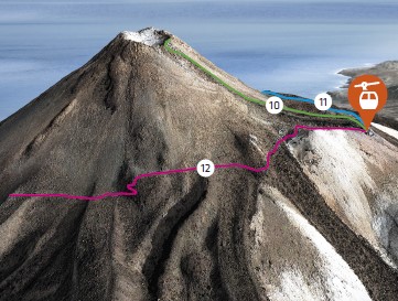 Detailed view of the trail to the summit of Mount Teide