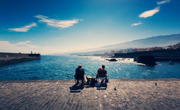 Pescatori a Puerto de la Cruz a Tenerife